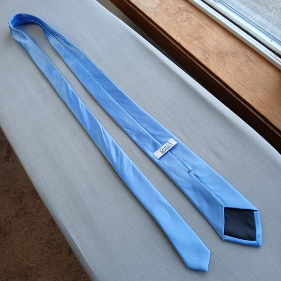 Croft & Barrow Light Blue Satin Necktie 60" L 2.5" W polyester - Picture 3 of 8